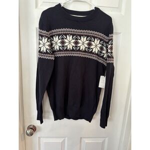 Aspen | Dark Blue Crew Neck Pullover Long Sleeve Sweater Size L